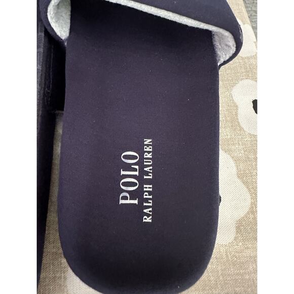 Polo Ralph Lauren Men\'s Hendrick Slide Slip On Sandals Slipper Navy Blue Size 10 main image 7